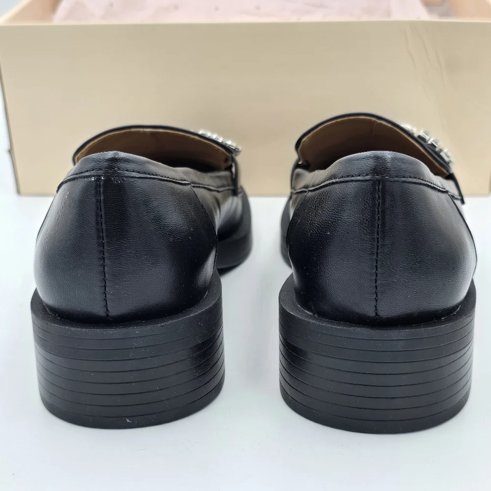Like-New BCBGeneration Carli Crystal Bit Loafers, Black, 6.5M - Picture 9 of 16